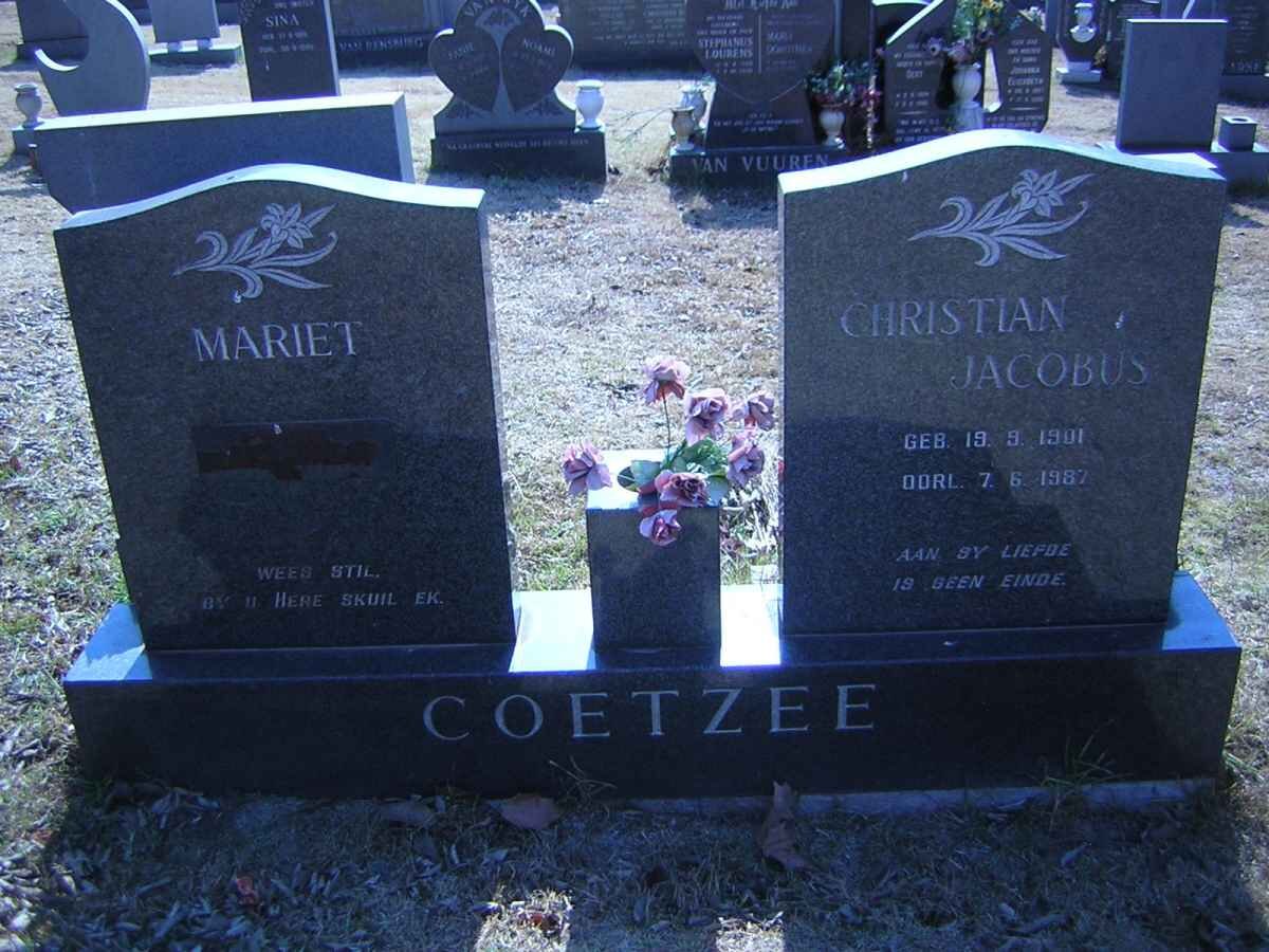 COETZEE Christian Jacobus 1901-1987 &amp; Mariet
