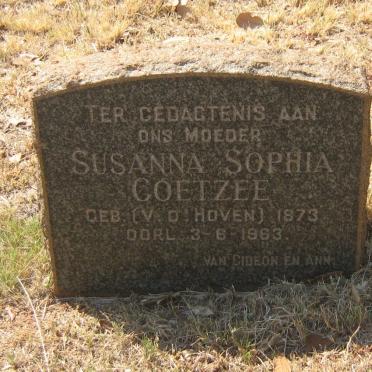 COETZEE Susanna Sophia nee V.D. HOVEN 1873-1963