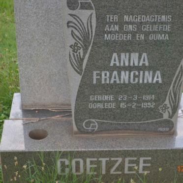 COETZEE Anna Francina 1914-1992
