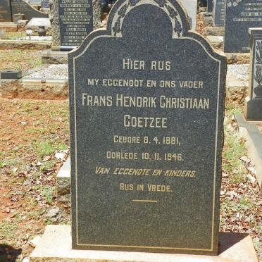 COETZEE Frans Hendrik Christiaan 1881-1946