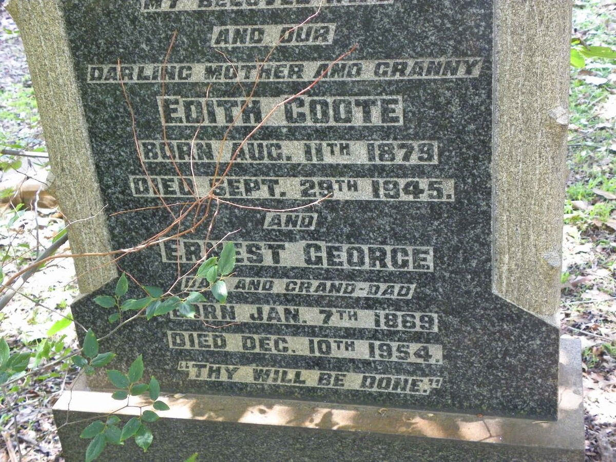 COOTE Ernest George 1869-1954 &amp; Edith 1879-1945
