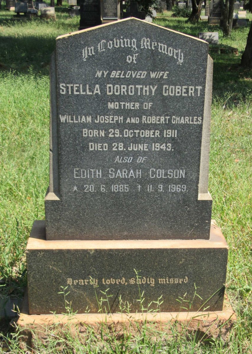 COLSON Edith Sarah 1885-1969 :: COBERT Stella 1911-1943