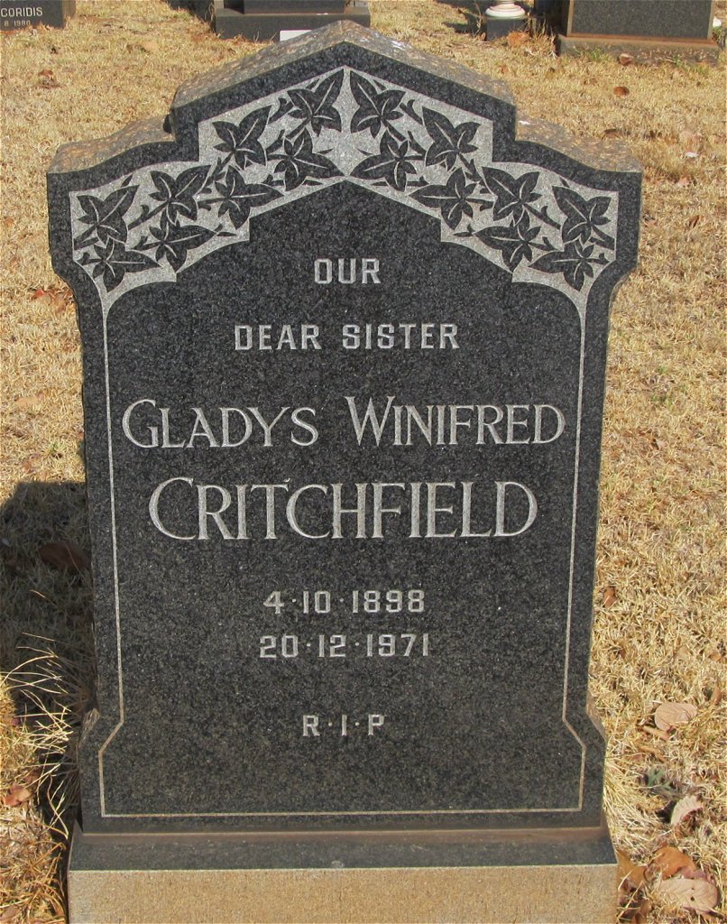 CRITCHFIELD Gladys Winifred 1898-1971