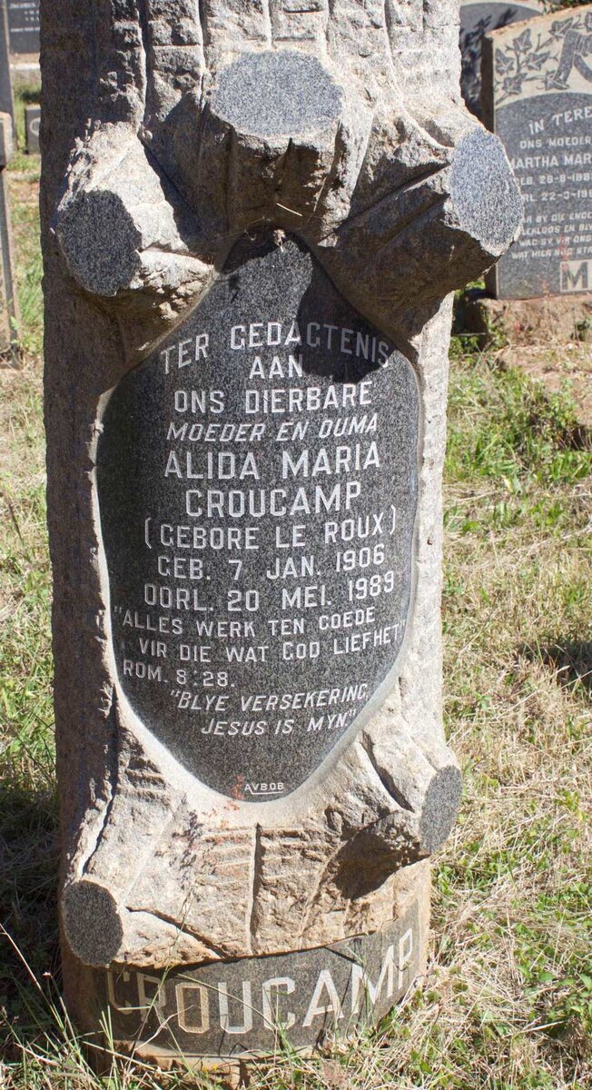 CROUCAMP Alida Maria nee LE ROUX 1906-1989