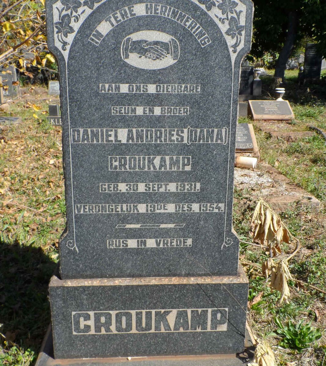 CROUKAMP Daniel Andries 1931-1954