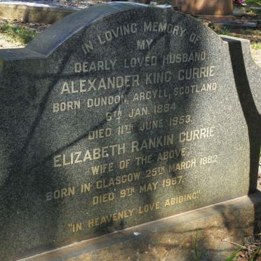 CURRIE Alexander King 1884-1953 &amp; Elizabeth RANKIN 1882-1967