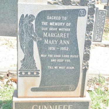 CUNNIFFE Margaret Mary Ann 1891-1952