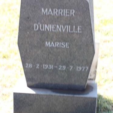 D'UNIENVILLE Marise, MARRIER  1931-1977