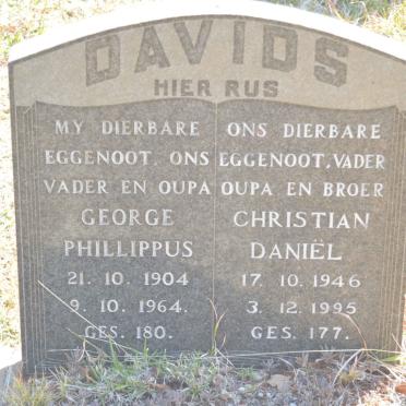 DAVIDS George Phillippus 1904-1964 :: DAVIDS Christian Daniel 1946-1995