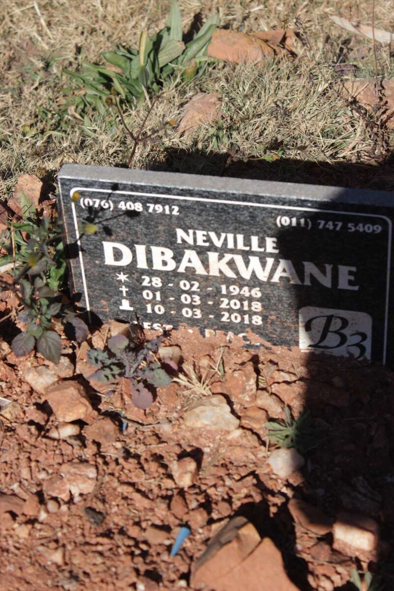DIBAKWANE Neville 1946-2018