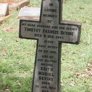 DEVINE Timothy Francis -1947 &amp; Edith Muriel 1884-1963