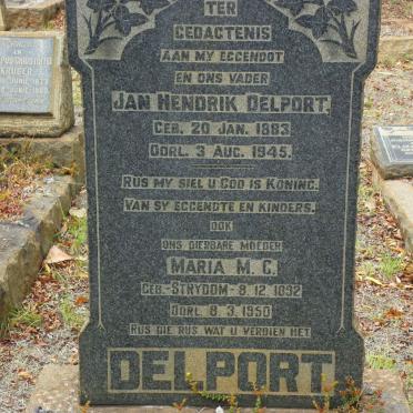 DELPORT Jan Hendrik 1883-1945 &amp; Maria M.C. STRYDOM 1892-1950