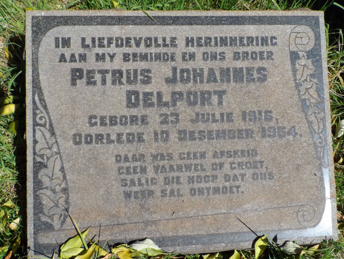 DELPORT Petrus Johannes 1916-1954