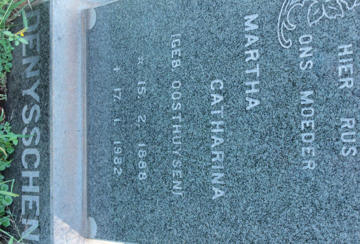 DENYSSCHEN Martha Catharina nee OOSTHUYSEN 1888-1982