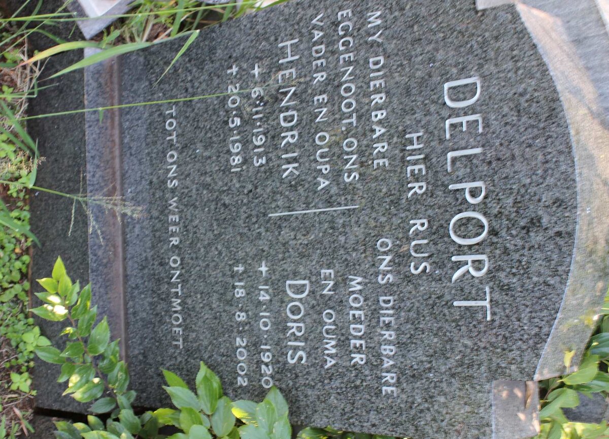 DELPORT Hendrik 1913-1981 &amp; Doris 1920-2002