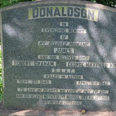 DONALDSON James &amp; Olive Muriel -1956 :: DONALDSON Robert Graham -1940 :: DONALDSON George Maxfield King -1942