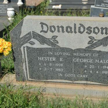 DONALDSON George Malcolm 1941-1989 &amp; Hester E. 1908-1983