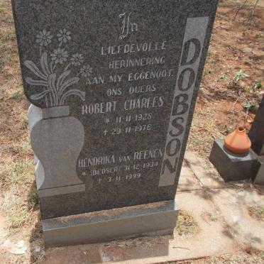 DOBSON Robert Charles 1928-1976 &amp; Hendrika van Reenen BEDSER 1934-1999