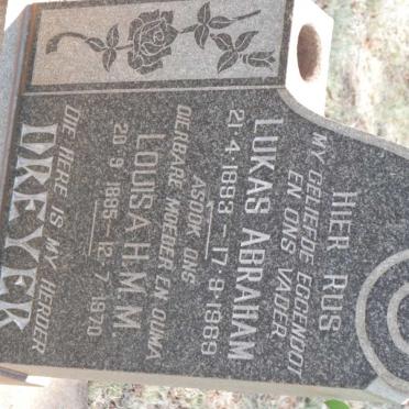 DREYER Lukas Abraham 1893-1969 &amp; Louisa H.M.M. 1895-1970