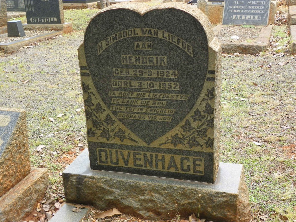 DUVENHAGE Hendrik 1924-1952