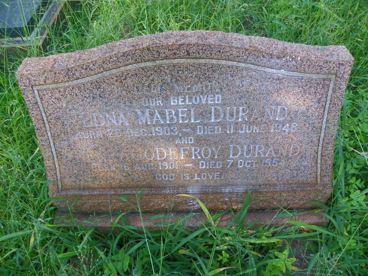 DURAND Henry Godefrey 1901-1954 &amp; Edna Mabel 1903-1948