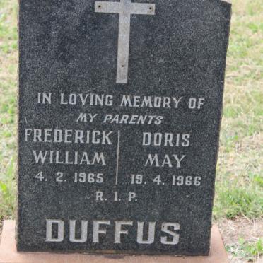 DUFFUS Frederick William -1965 &amp; Doris May -1966