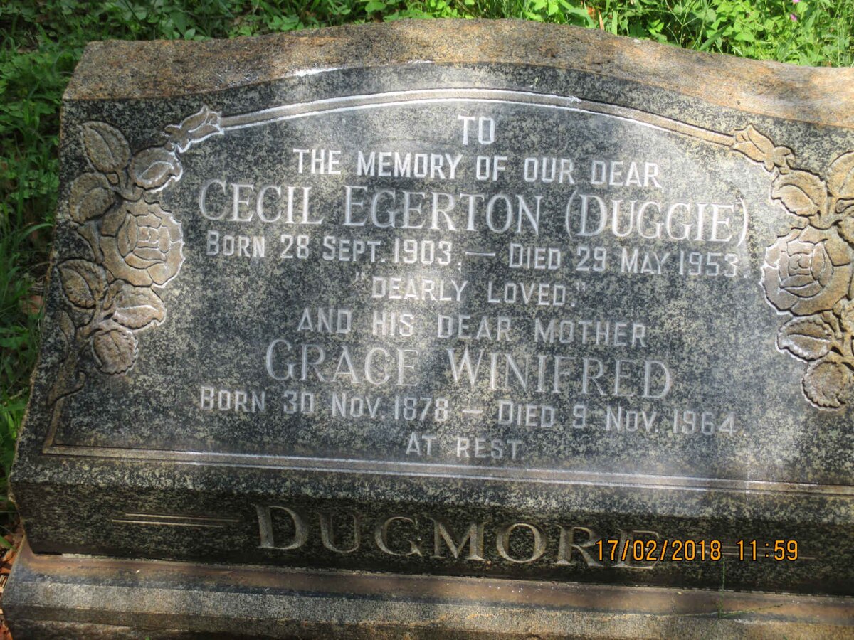 DUGMORE Grace Winifred 1878-1964 :: DUGMORE Cecil Egerton 1903-1953