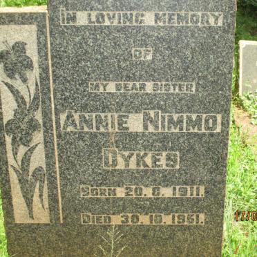 DYKES Annie Nimmo 1911-1951