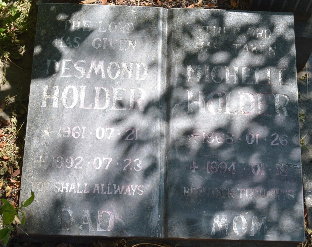 EBERSOHN Frans Hendrik 1910-1969 &amp; Maria Francina 1914-1992 :: HOLDER Desmond 1961-1992 &amp; Michelle 1968-1994