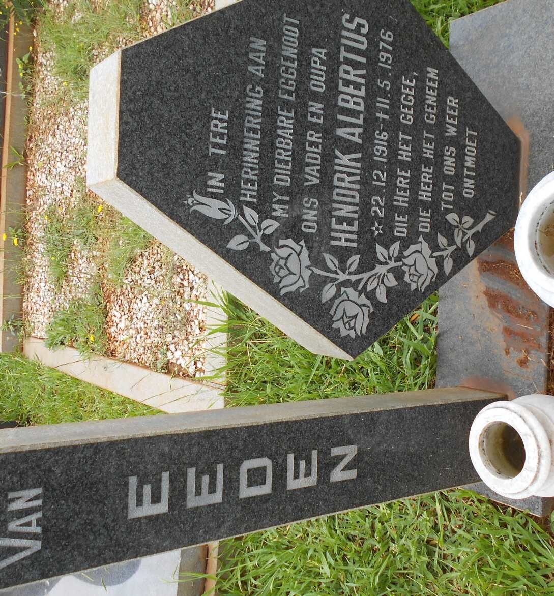 EEDEN Hendrik Albertus, van 1916-1976