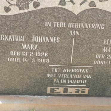 ELS Elizabeth Magrieta 1892-1968 :: ELS Ignatius Johannes Marx 1926-1968