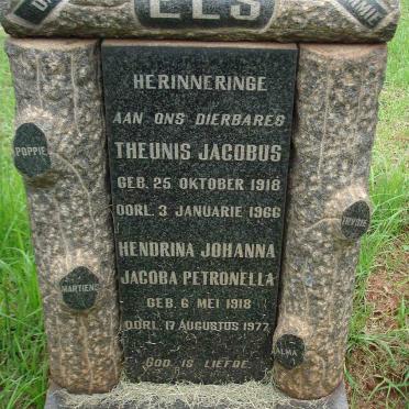 ELS Theunis Jacobus 1918-1966 &amp; Hendrina Johanna Jacoba Petronella 1918-1977