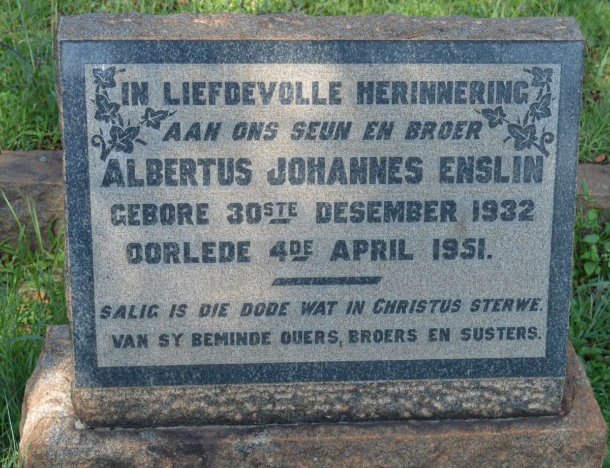 ENSLIN Albertus Johannes 1932-1951