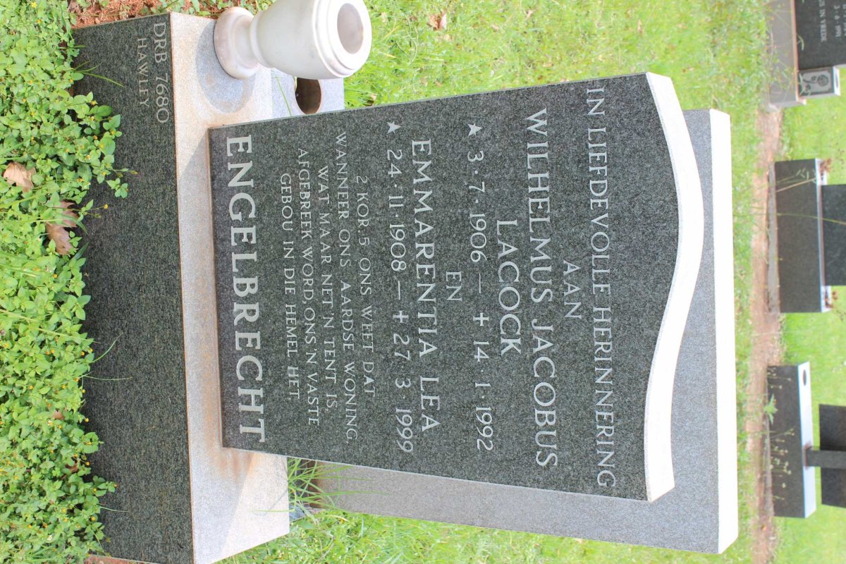 ENGELBRECHT Wilhelmus Jacobus Lacock 1906-1992 &amp; Emmarentia Lea 1908-1999
