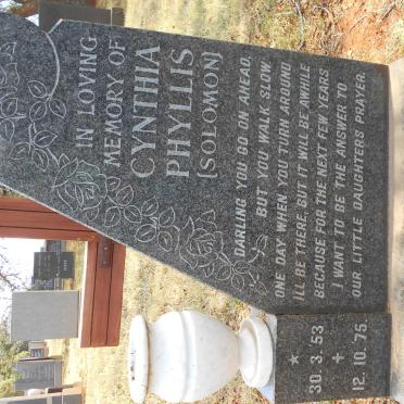 ENGELBRECHT Cynthia Phyllis nee SOLOMON 1953-1975