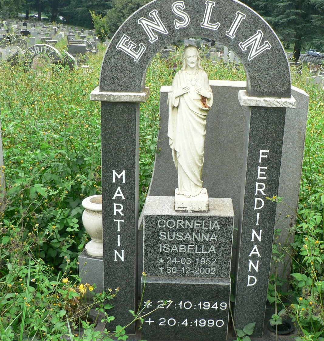ENSLIN Martin Ferdinand 1949-1990 &amp; Cornelia Susanna Isabella 1952-2002
