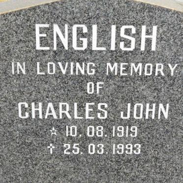 ENGLISH Charles John 1919-1993
