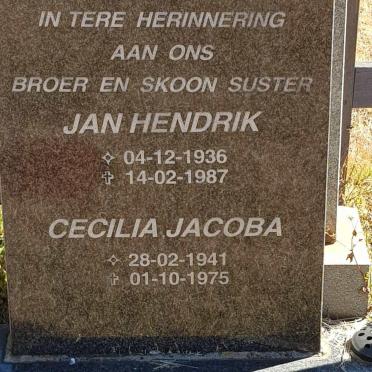 ERASMUS Jan Hendrik 1936-1987 &amp; Cecilia Jacoba 1941-1975