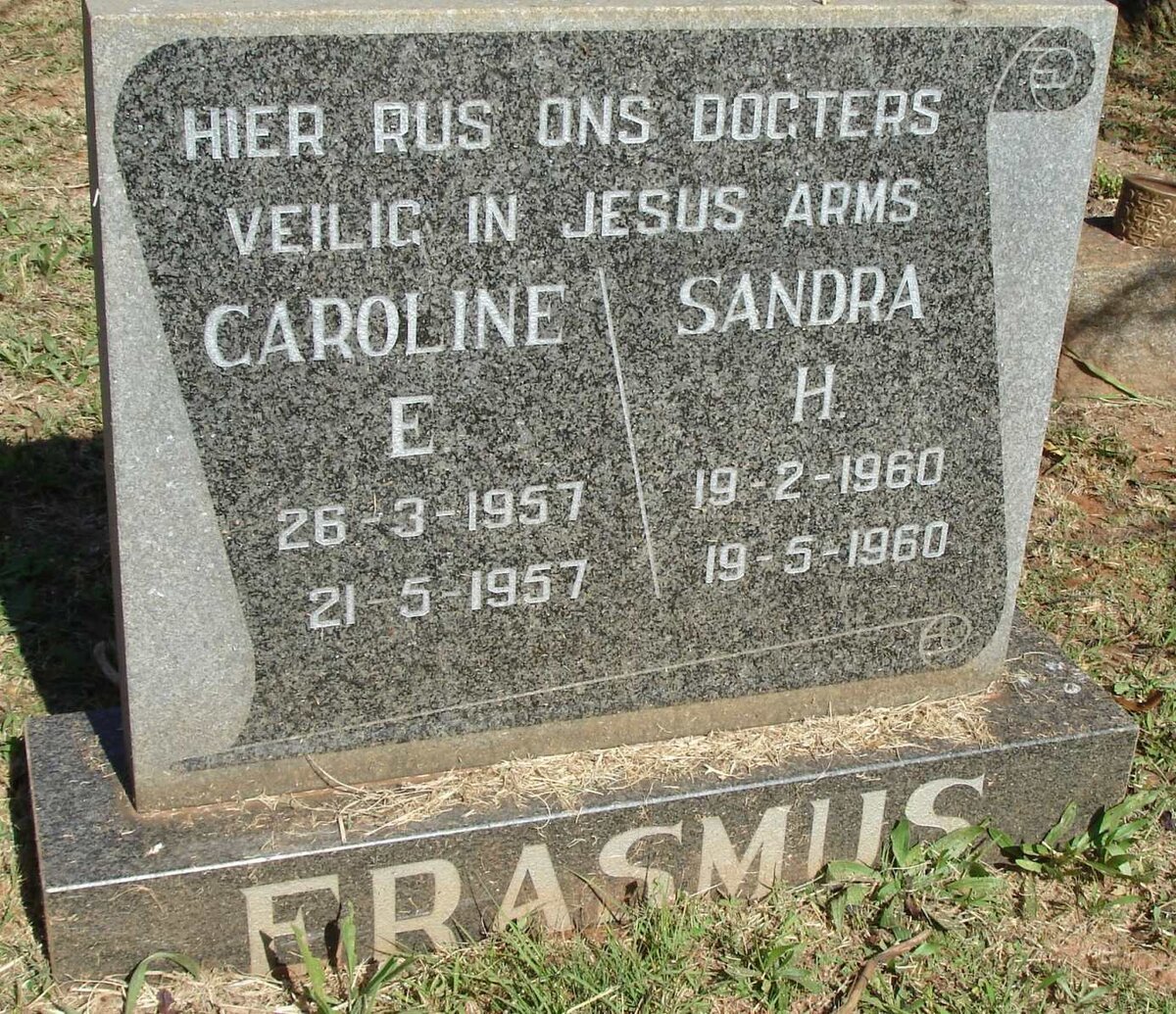 ERASMUS Caroline E. 1957-1957 :: ERASMUS Sandra H. 1960-1960