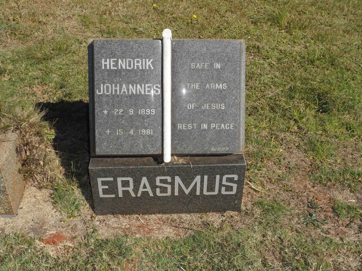 ERASMUS Hendrik Johannes 1899-1981