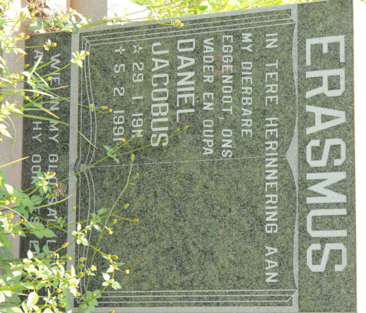 ERASMUS Daniël Jacobus 1911-1991