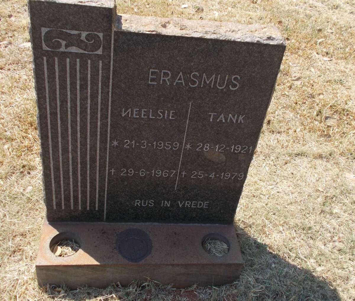 ERASMUS Tank 1921-1979 :: ERASMUS Neelsie 1959-1967