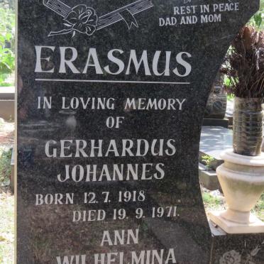 ERASMUS Gerhardus Johannes 1918-1971 &amp; Ann Wilhelmina 1922-1991