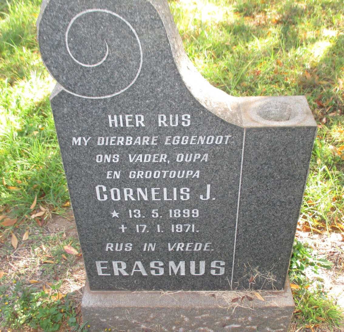 ERASMUS Cornelis J. 1899-1971