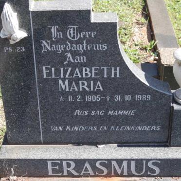 ERASMUS Elizabeth Maria 1905-1989