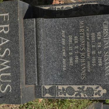 ERASMUS Marthinus Johannes 1891-1962 &amp; Christina Susanna 1906-1955