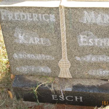 ESCH Frederick Karl 1890-1969 &amp; Mary Esther 1895-1977