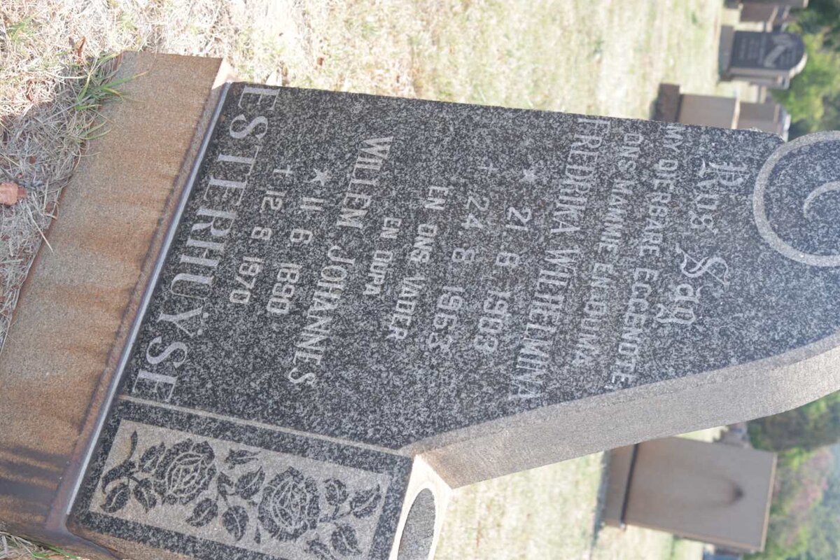 ESTERHUYSE Willem Johannes 1890-1970 &amp; Fredrika Wilhelmina 1903-1963