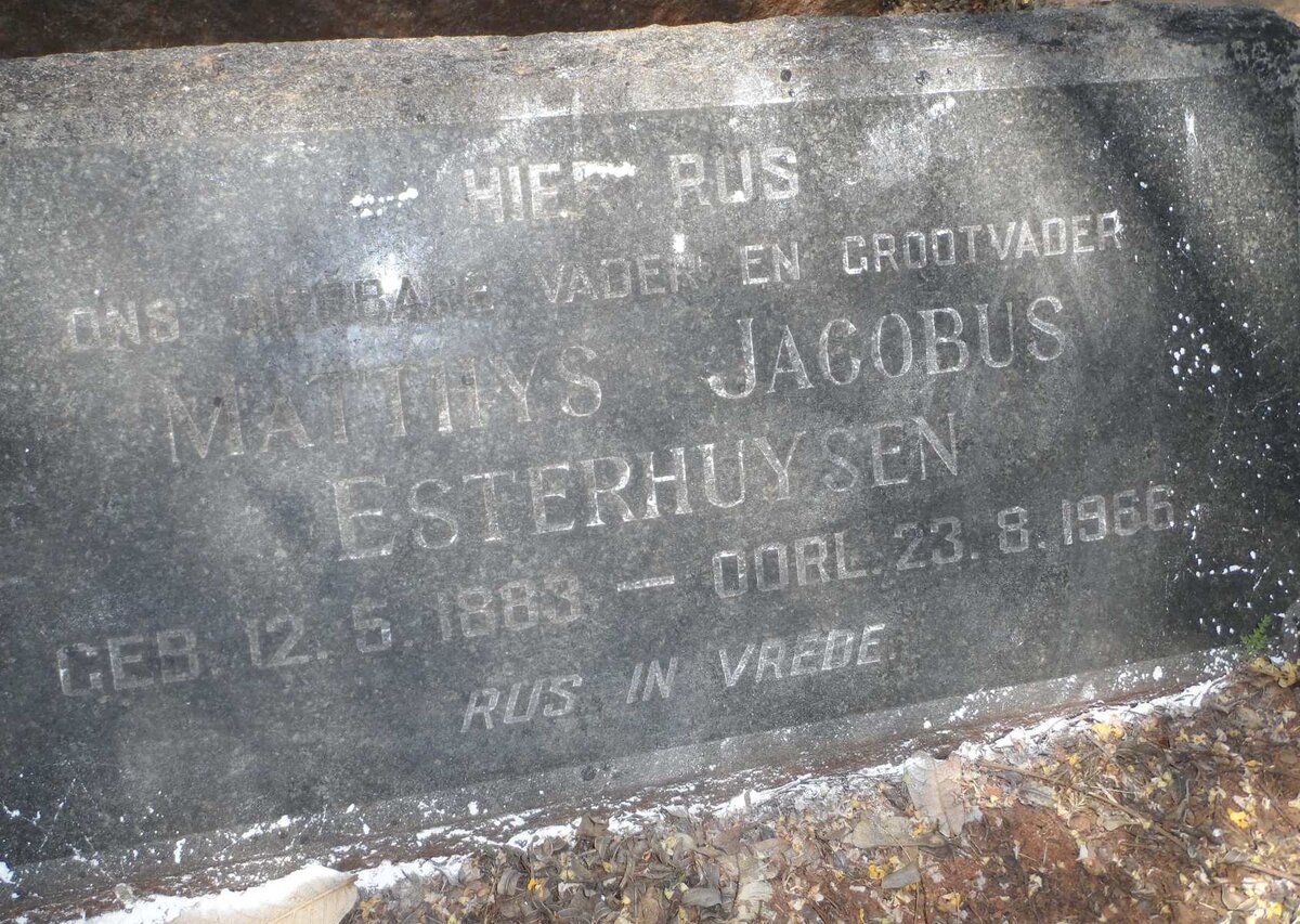ESTERHUYSEN Matthys Jacobus 1883-1966