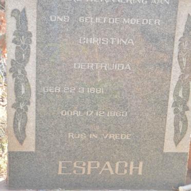 ESPACH Christina Gertruida 1881-1963